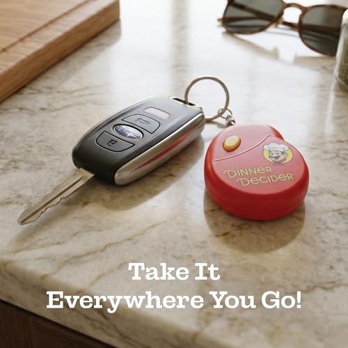 Dinner Decider Electronic Keychain – Food Decision Dice for Couples & Families | Date Night Electronic Dice Game with 20 Dinner Options | Fun Novelty Gift, What’s For Dinner, What to Eat Decider