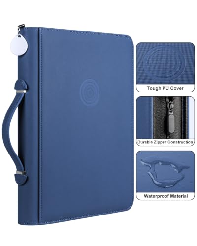 GEAoffice 9 Pocket Trading Card Binder, Holds 576 Cards, Premium PU Zip Card Binder with Handle, Side-Loading Pockets, Fits TCG, MTG, Sports Cards & Sleeved Cards (Blue) - color: Blue