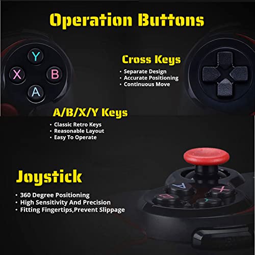 Yoidesu X3 Gaming Controller for Android for IOS Mobile Phone TV Computer CP VR, Dual Vibration Wired BT Game Remote Gamepad Joystick with Built in 400mAh Rechargeable Battery