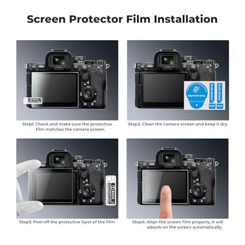 K&F CONCEPT 3 Pack Camera Screen Protector Compatible with Sony A7M5 A7R5, 0.3mm 9H Hardness Tempered Glass Cover Anti-Scratch Bubble-Free & Hot Shoe Cover - size: A7M5/A7R5