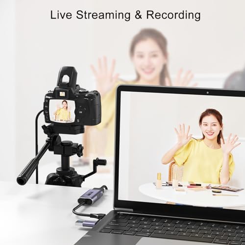 Video Capture Card 4K HDMI to USB-A/USB-C Capture Card Full HD 1080P 60FPS USB3.0 Capture Video and Audio Recording for Gaming, Streaming, Teaching, Video Conference