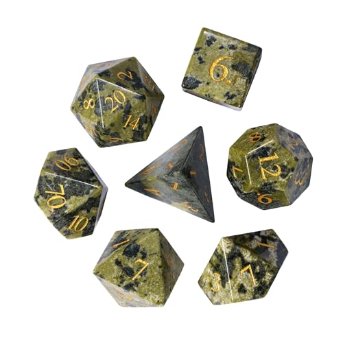 UDIXI Agate Gemstone Dice Set D&D Stone DND Dice Set for RPG Tabletop Games | Natural Stone, Premium Gift Box, DM Gift, for Dungeons and Dragons Role Playing Games - color: Brazilian Agate