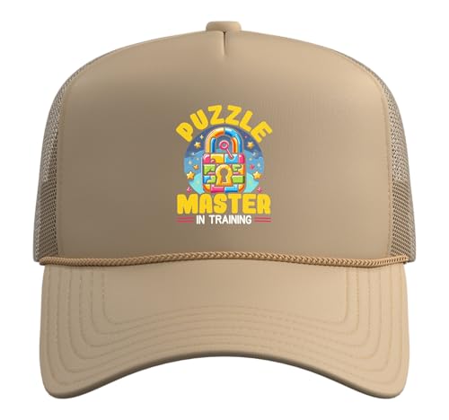 Escape Room Game Lockpicking Puzzle Room Exit Game Trucker Hat with Adjustable Mesh Back - color: Khaki