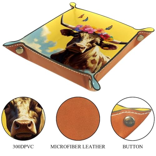 Cow with Florals Crown Dice Tray Dice Rolling Tray Folding Dice Holder for Dice Games, Like RPG, DND and Other Table Games - color: Multi 8