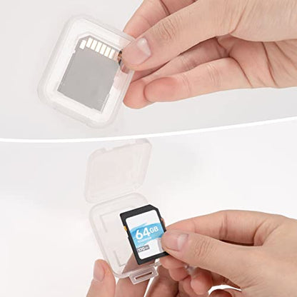 Transparent Standard SD SDHC Memory Card Case Holder Box Storage Boxes (Pack of 10)