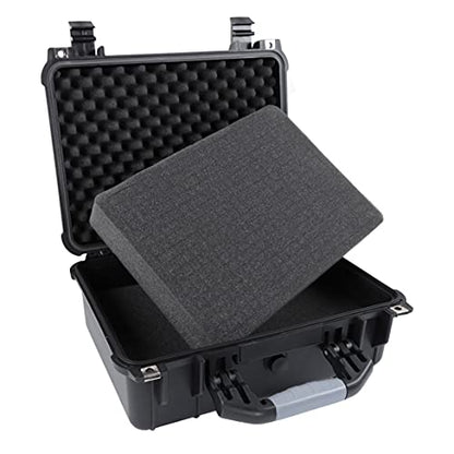 Tactical45 Hard Case with Foam - 16 x 13 x 7in Hard Shell Waterproof Storage Case with Pluck Padding Protective Latching Suitcase for Rifles, Cameras, Handguns, Drones, Guitars, and Electronics