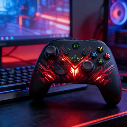 SWVOE X box 1 Controller, Gaming Remote for all series of X-box One Host and PC Win10+ with Programming Buttons, Turbo, LED Light, Firmware Upgrade Required From Third Party
