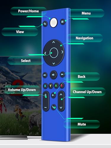 New Gaming Media Remote Control for Xbox One, Xbox Series X|S, with Backlit Buttons (Color: Blue)