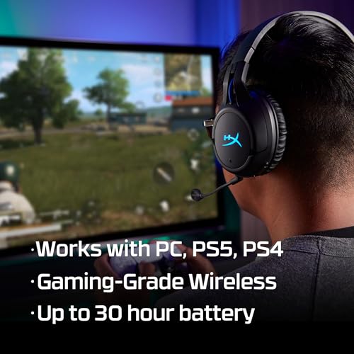 HyperX Cloud Flight – Wireless Gaming Headset for PS5 and PS4, Up to 30-hour battery, Memory foam ear cushions and premium leatherette, Noise-Cancelling Microphone with LED Mic Mute - style: PlayStation