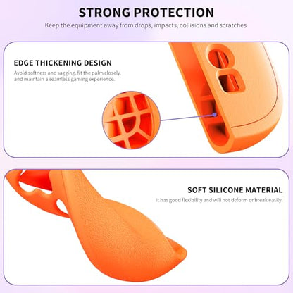 FUNDIARY Replacement for Nintendo Switch 2 Controller, Switch Wireless Controllers Compatible with Switch 2, Anti-Slip Soft Silicone Protective Cover with 2 Thumb Caps, Purple+Orange - color: Orange and Purple