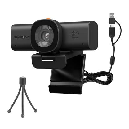 SVBONY 2K Webcam for PC with Low-Light 3D Noise Reduction for Remote Work | with Low-Light 3D Noise Reduction&Dual AI-Noise Canceling Mics, Privacy Cover, USB A-to-C, 3X Digital Zoom, with Tripod