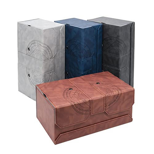 Zoopin 200 Card Deck Box for MTG ,CCG,TCG,Yugioh...With Two Built-in Life Counters and Two Card-trays plus one Dice/Token Tray (Black ) … - color: Black