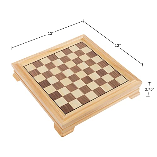 Board Game Set - Deluxe 7-in-1 Classic Board Games - Wood Gaming Center with Storage - Chess, Backgammon, Dominos, Checkers, Dice Set, Cribbage Board, and Playing Cards by Trademark Games - style: 7-in-1 Deluxe