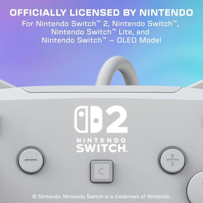 Turtle Beach Afterglow Wave Wired RGB Gaming Controller, Nintendo Switch 2 | Switch Lite, OLED, Hall-Effect Thumbsticks, 2 Mappable Back Buttons, Audio Controls, C-Button for GameChat, RGB Lights, Grey - color: Gray