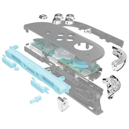 eXtremeRate DIY Replacement Full Set Buttons for Joycon 2, Custom ABXY Direction Keys Dpad + - C Home Capture Release L R ZR ZL Trigger Buttons for Nintendo Switch 2 Controller - Chrome Silver - color: Chrome Silver