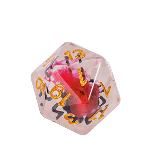 Cusdie 7-Die DND Dice, Polyhedral Dice Set Filled with Animal, for Role Playing Game D&D Dice (Black Spider) - color: Black Spide