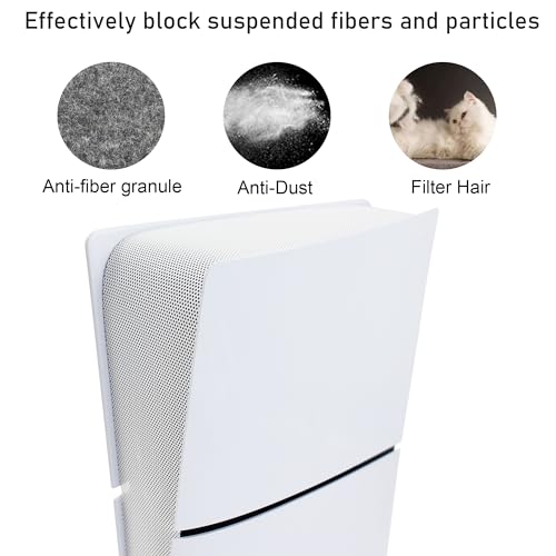 New Version 2.0 Dust Cover Net for PS5 Slim Console, PS5 Slim Heatsink Barrier Pets Hair Anti-dust Cover Dustproof for PlayStation 5 Slim (A) - color: A