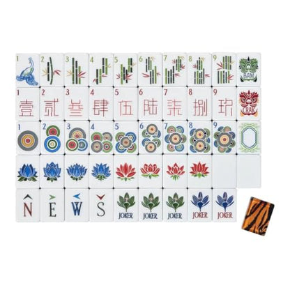 4 Layer Acrylic Mahjong Set 160 Tiles - American Travel Game with Clear Engraving Carrying Bag Multiple Colors(Stripes) - color: Stripes