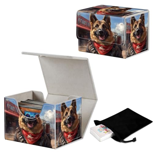 Stylish MTG Deck Box for 110+ Cards, Magnetic Commander Deck Case with Bonus Game Card Pouch, Durable Storage for TCG and Sleeved Magic Cards, Dogmeat, Ever Loyal - color: Dogmeat, Ever Loyal