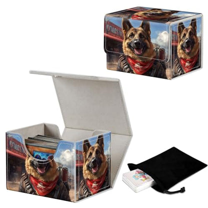 Stylish MTG Deck Box for 110+ Cards, Magnetic Commander Deck Case with Bonus Game Card Pouch, Durable Storage for TCG and Sleeved Magic Cards, Dogmeat, Ever Loyal - color: Dogmeat, Ever Loyal