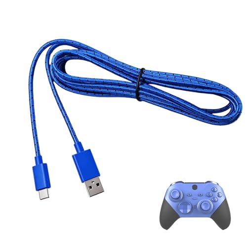 Elite 2 Blue Charging Cable, Compatible with Xbox Series S/X Controller, Compatible for Xbox Elite Series 2, Replacement Charging Cable, 9FT 2.7M Long，USB to Type-C Charger Cord - color: Blue