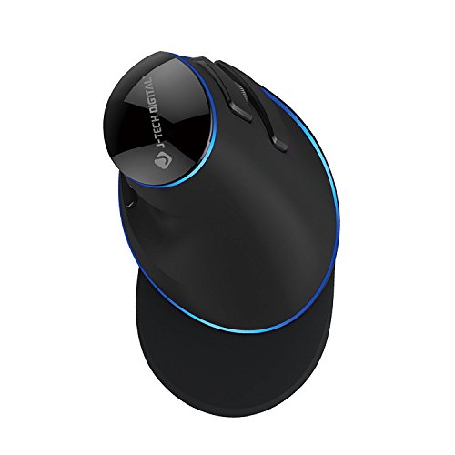 J-Tech Digital Wired Ergonomic Vertical USB Mouse with Adjustable Sensitivity (600/1000/1600 DPI), Scroll Endurance, Removable Palm Rest & Thumb Buttons [V628] - style: Wired