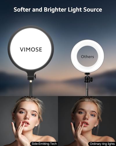 Ring Light with Stand for Zoom Meetings, 360° Rotate 10.5" Zoom Lighting for Computer Video Conference Light Desk Light, Full-Screen LED Lighting with Phone Holder for Live Streaming, Video Call