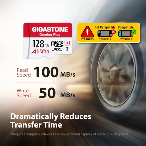 【for Switch 1 Only】 GIGASTONE Micro SD Card 128GB 5-Pack, Gaming Plus, MicroSDXC Memory Card for Nintendo-Switch 1, UHS-I U3 A1 Class 10, up to 100MB/s, with MicroSD to SD Adapter - color: 128GB Gaming Plus 5-Pack
