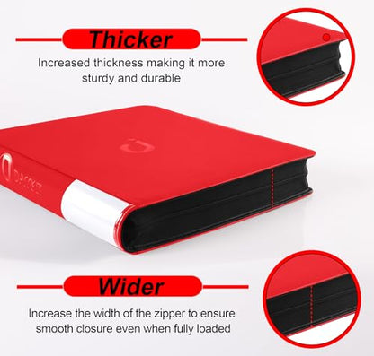 Premium 2000 Pocket Card Binder - 20 Pocket Trading Card Binder with Sleeves Fits 2000 Cards, Ringless Card Album for TCG - Model A，Classic Red - color: 20P - Classic Red