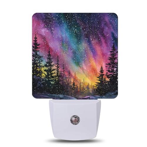 Enchanting Northern Lights Night Light,Plug Into Wall with Dusk to Dawn Sensor Wall Lamp, LED Nightlights for Bedroom, Bathroom, Kitchen, Hallway, Room Decorative for Boys Girls Women Men Gifts - color: Enchanting Northern Lights