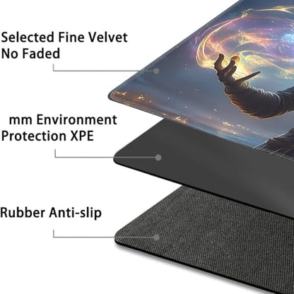 for MTG Game Playmat - 24 x 14 inches with Dices and Storage Bags, Non-Slip Base for TCG and Board Game Card Mats, Trading Card Games Mat, Mysterious Wizard Pattern Collectible Card Playmats - color: Jv-playmat-p7-1-g184