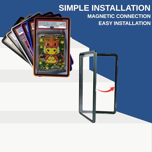 RedCap Magnetic Aluminum PSA Graded Card Holder 35PT Premium PSA Slab Protector Display Case with UV Resistant Glass Fits Standard PSA Graded Sports Trading Cards - Steel Moss - color: Steel Moss