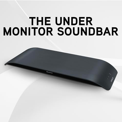 BlueAnt Soundblade Under-Monitor Soundbar, 120W 2.1 Channel Desktop Speaker with USB-C & Bluetooth 5.3 for PC, Mac, Gaming, Music and Streaming, Charcoal