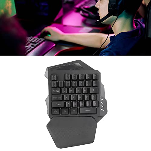 One Handed RGB Mechanical Gaming Keyboard, 35 Keys Type C Professional Gaming Keypad, 2.4G Wire Less RGB Lighting ABS 35 Keys Gaming Keyboard Ergonomic for Computer, 2000mAh