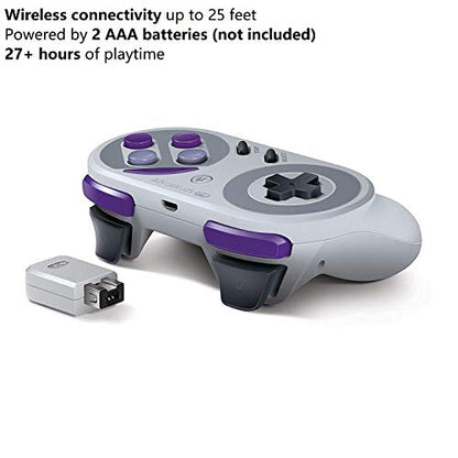 My Arcade Super Gamepad - Wireless Gaming Controller for Nintendo SNES Classic, NES Classic, Super Famicom, Wii, Wii U (Super NES Colors) - style: Super Gamepad