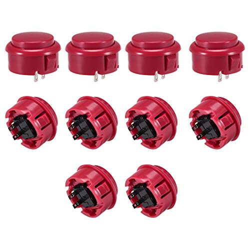 uxcell 30mm Mounting Hole Momentary Game Push Button Switch for Arcade Video Games Red 10pcs - color: 32