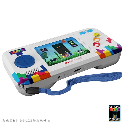 My Arcade Tetris Pocket Player Bundle: Officially Licensed, Portable Gaming Console, Puzzle Games,Travel Case and Screen Protector Included