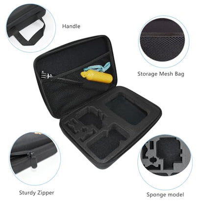 Large Camera Carrying Case Compatible with Gopro Hero 13 12 11 10 9 8 7/AKASO EK7000 Brave 4 Brave 7 V50X/DJI Action 5 Pro/ODDV/Xilecam/Jadfezy/SJCAM/APEXCAM/Vemont Action Cam, Travel Camera Case - color: Case-Large
