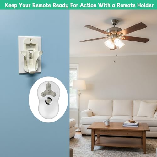 Wall Mount Bracket for Hunter Remote 99122, 99123, 99600, RAN003, K047402 | Ceiling Fan Remote Control Holder with Screws, Easy Installation - Only Remote Holder