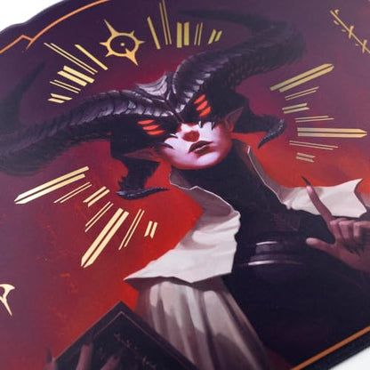 Alfies! The Whispering One – Legendary Crown Playmat | Hand-Foiled Gold Details | Perfect Trading Card Gift | Custom Shape Design | Compatible with Magic | MTG playmat