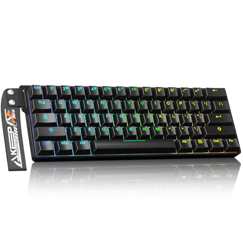 DAREU EK60 HE Rapid Trigger Gaming Keyboard Wired, 0.01mm RT Accuracy Adjustable, Hall Effect Magnetic Switch Hot Swappable, SOCD, 8000Hz Polling, RGB Backlit, 60% Compact Design for Laptop/PC - color: Black