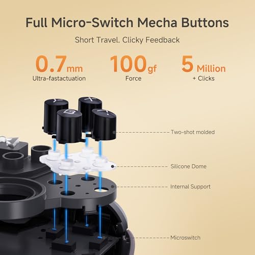 MOBAPAD Chitu2 HD Switch 2 Wireless Controller, TMR Glide Joysticks [ZERO Drift], Charging Dock, HD Rumble, NFC, Turbo, Programming, Mechanical Buttons - Gamepad for Nintendo Switch/Switch 2 - color: Black
