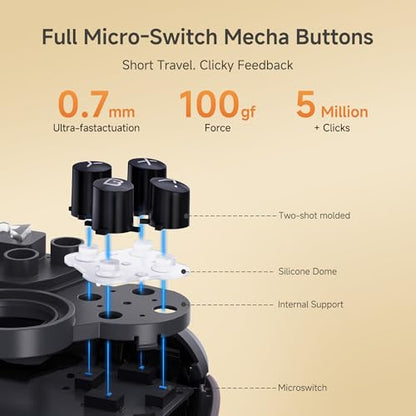 MOBAPAD Chitu2 HD Switch 2 Wireless Controller, TMR Glide Joysticks [ZERO Drift], Charging Dock, HD Rumble, NFC, Turbo, Programming, Mechanical Buttons - Gamepad for Nintendo Switch/Switch 2 - color: Black