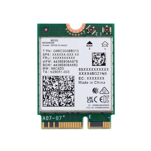 BE202 WiFi 7 Card | M.2 PCIe WiFi Card | Tri-Band 2.4/5/6 GHz | Up to 2.4 Gbps | WiFi Card for PC | Supports Bluetooth 5.4 & Intel PCs with Windows 11 | BE202NGW