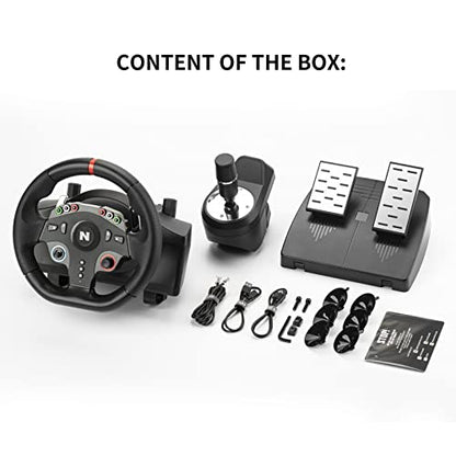 Nitho Drive Pro ONE Racing Wheel with Pedals and Separate Shifter, 270° Gaming Steering Wheel Compatible with PC, PS4, Switch, Xbox One & Xbox Series X|S, Zero Dead Zone Driving Sim with Vibration