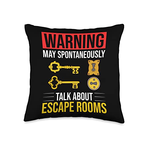 Escape Room Game Exit Puzzle Boxes Board Horror Throw Pillow - size: 16x16