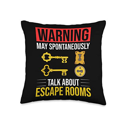 Escape Room Game Exit Puzzle Boxes Board Horror Throw Pillow - size: 16x16