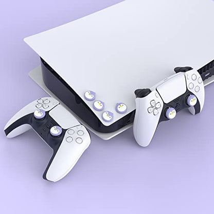 PlayVital Thumb Grip Caps for Xbox Series S/X, Xbox One, Elite Series 2 Controller, Cute Joystick Caps for ps5/EDGE/ps4, Thumbstick Cover for Switch 2 Pro/Switch Pro Controller - Penguin, Light Violet - color: Penguin Light Violet