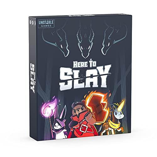 Unstable Games Here to Slay Card Game - Fantasy Adventure Strategy Game for 2-6 Players, Ages 10 and Up - Family Game Night Card Game from the Creators of Unstable Unicorns - style: Base Game