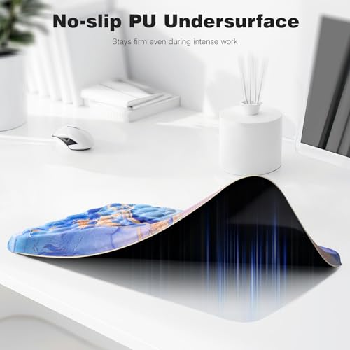 Ospelelf Mouse Pad with Wrist Rest Ergonomic Comfortable Pain Relief Mousepad Wrist Support for Computer Blue Marble - color: Blue Marble